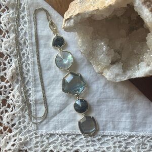 Kendra Scott Vanessa Linear Necklace in Gold and Blue Mix